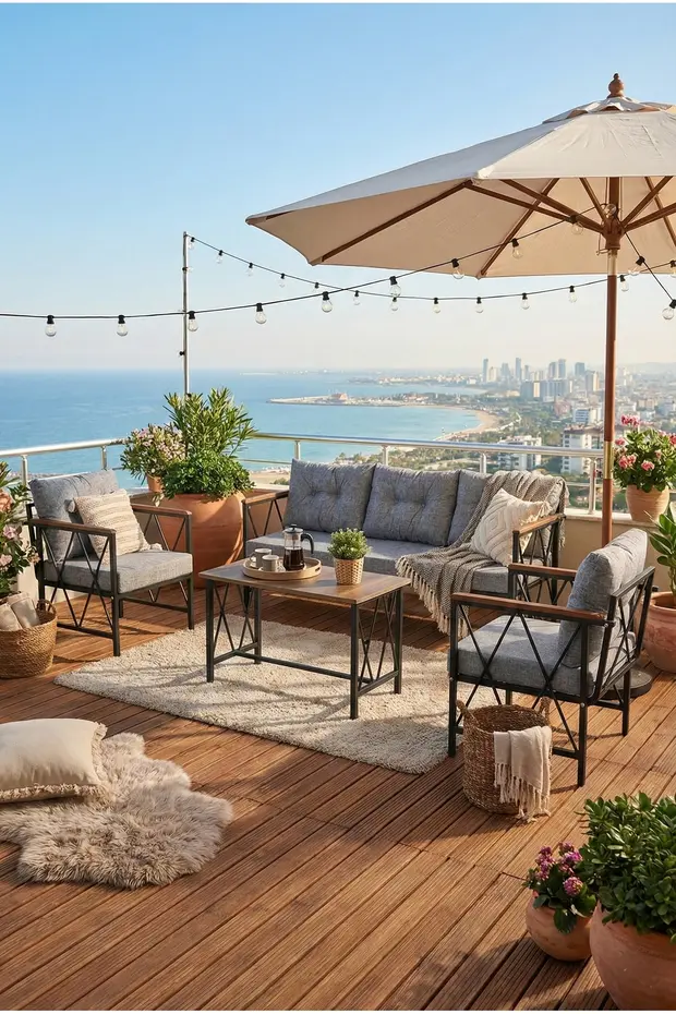 Balkon, Bahçe Mobilyası, Masa Sandalye, Kanepe Koltuk Mobilyası, 3 1 1